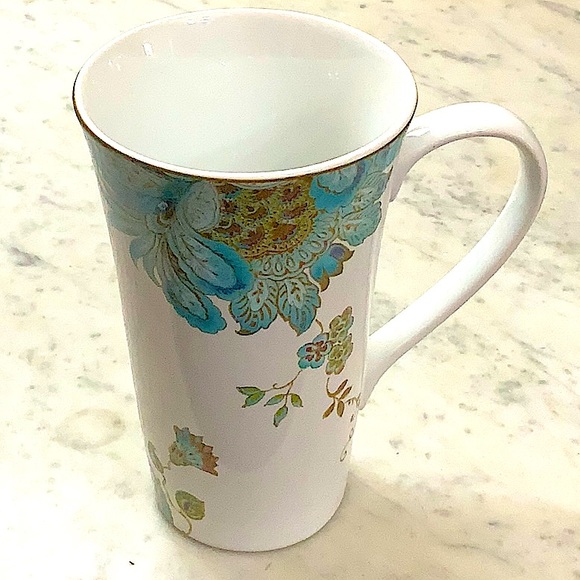 222 FIFTH ELIZA SPRING TURQUOISE LATTE MUG 16 oz NEW PORCELAIN - Picture 2 of 9